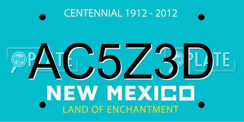 AC5Z3D New Mexico License Plate
