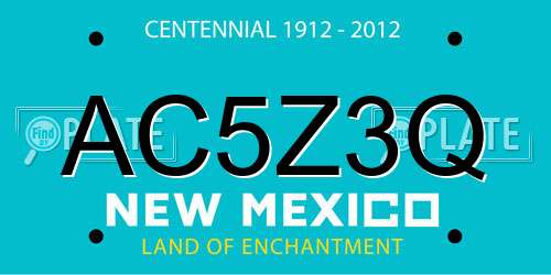 AC5Z3Q New Mexico License Plate