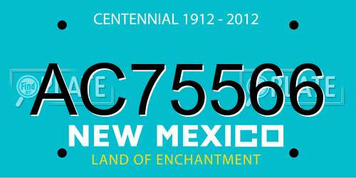 AC75566 New Mexico License Plate
