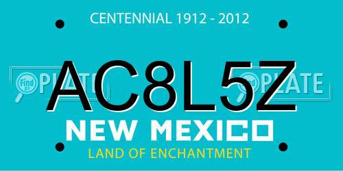 AC8L5Z New Mexico License Plate