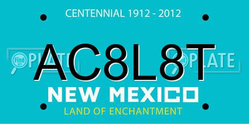 AC8L8T New Mexico License Plate