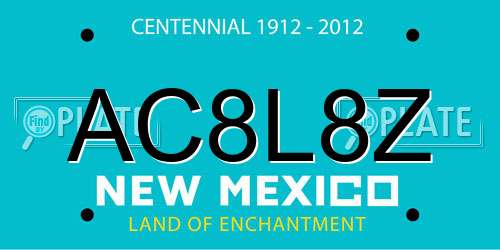 AC8L8Z New Mexico License Plate