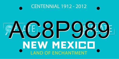 AC8P989 New Mexico License Plate