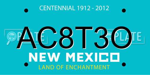 AC8T3O New Mexico License Plate