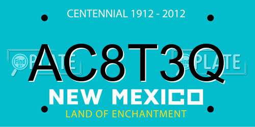 AC8T3Q New Mexico License Plate
