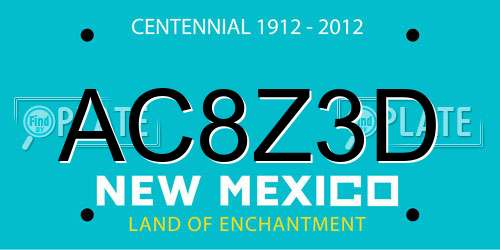 AC8Z3D New Mexico License Plate
