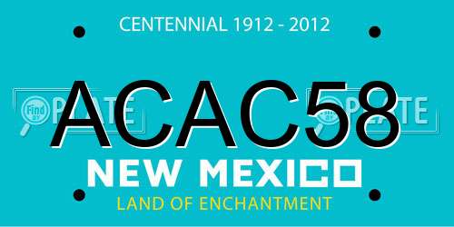 ACAC58 New Mexico License Plate