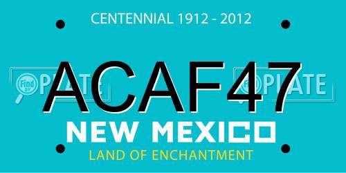 ACAF47 New Mexico License Plate