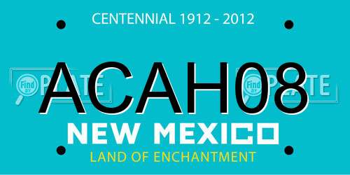 ACAH08 New Mexico License Plate