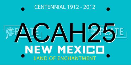 ACAH25 New Mexico License Plate