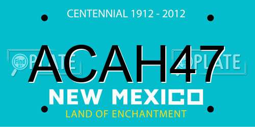 ACAH47 New Mexico License Plate
