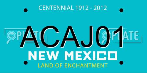 ACAJ01 New Mexico License Plate