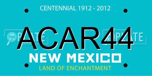 ACAR44 New Mexico License Plate