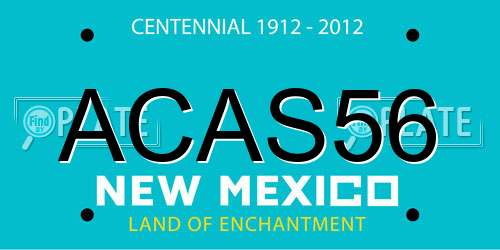 ACAS56 New Mexico License Plate