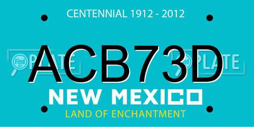 ACB73D New Mexico License Plate
