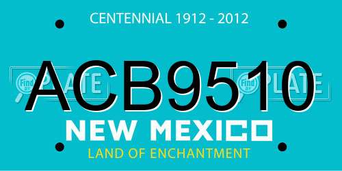 ACB9510 New Mexico License Plate