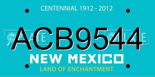 ACB9544 New Mexico License Plate
