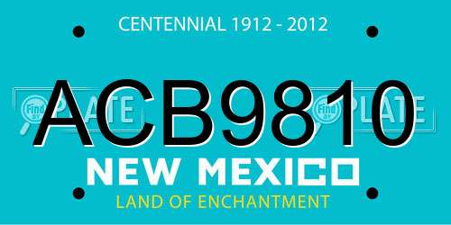 ACB9810 New Mexico License Plate