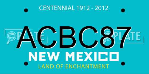 ACBC87 New Mexico License Plate