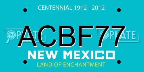 ACBF77 New Mexico License Plate