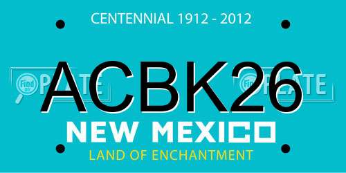 ACBK26 New Mexico License Plate