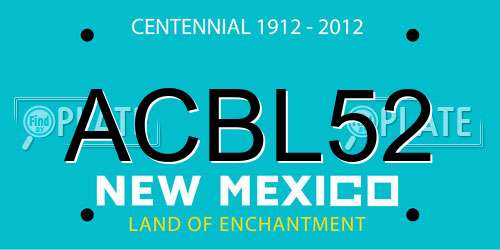 ACBL52 New Mexico License Plate