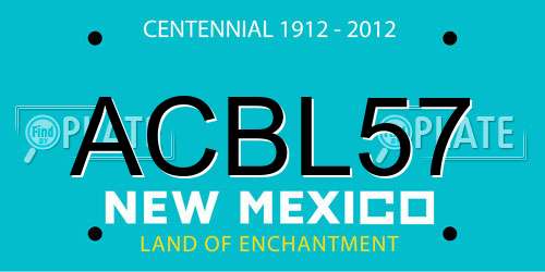 ACBL57 New Mexico License Plate