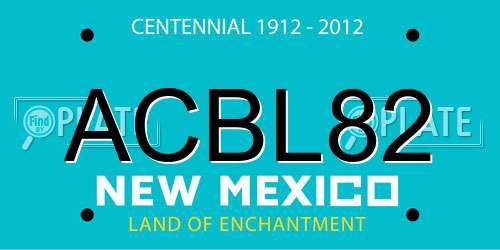 ACBL82 New Mexico License Plate