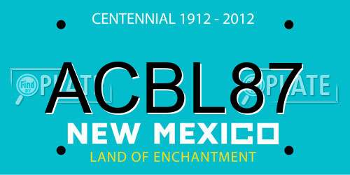 ACBL87 New Mexico License Plate