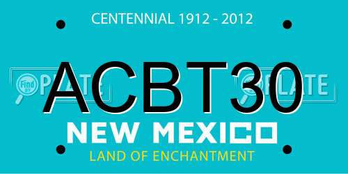 ACBT30 New Mexico License Plate