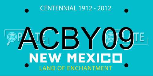 ACBY09 New Mexico License Plate