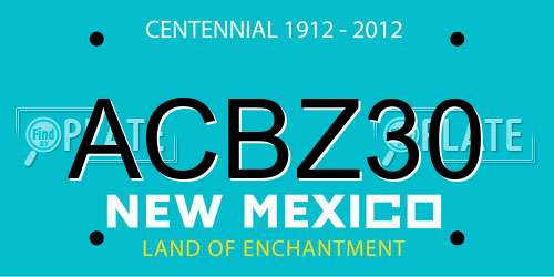 ACBZ30 New Mexico License Plate