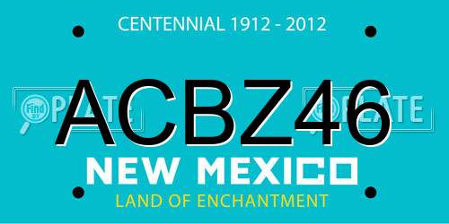 ACBZ46 New Mexico License Plate