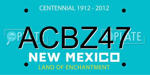 ACBZ47 New Mexico License Plate