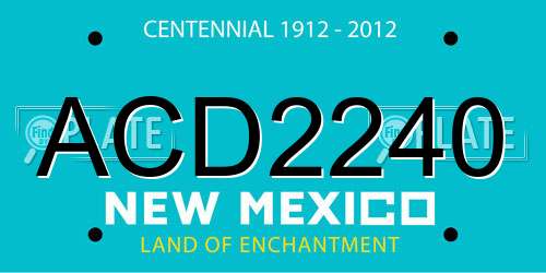 ACD2240 New Mexico License Plate