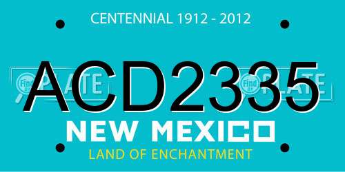 ACD2335 New Mexico License Plate