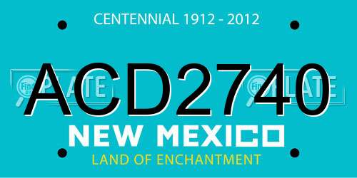 ACD2740 New Mexico License Plate