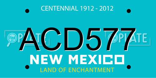 ACD577 New Mexico License Plate