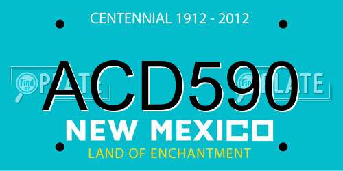 ACD590 New Mexico License Plate