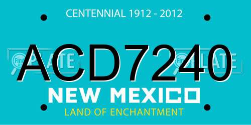 ACD7240 New Mexico License Plate