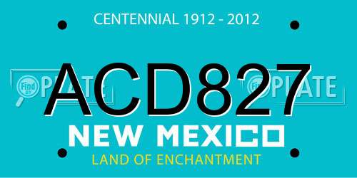 ACD827 New Mexico License Plate