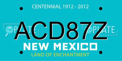 ACD87Z New Mexico License Plate