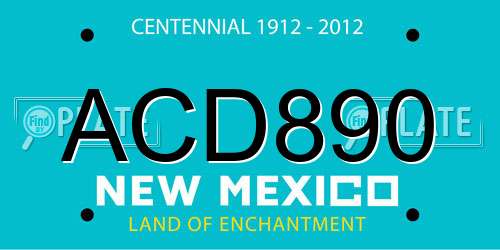 ACD890 New Mexico License Plate