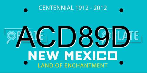 ACD89D New Mexico License Plate