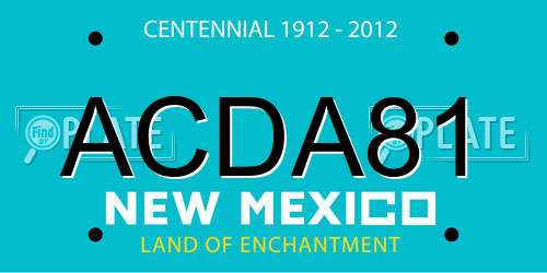 ACDA81 New Mexico License Plate