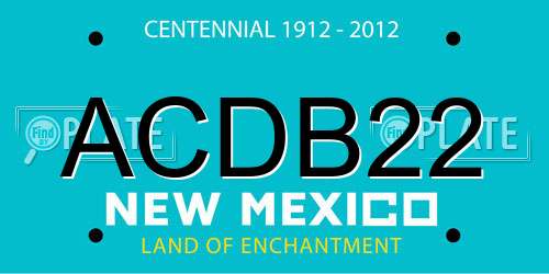 ACDB22 New Mexico License Plate