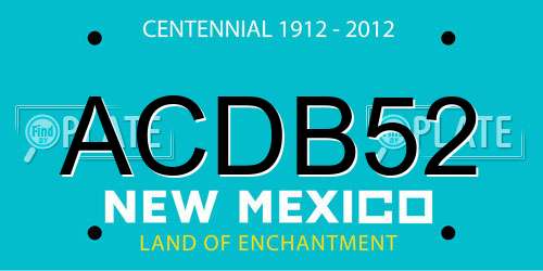 ACDB52 New Mexico License Plate