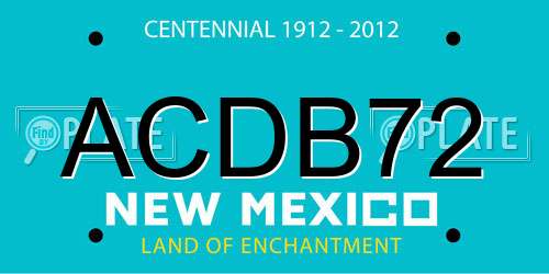 ACDB72 New Mexico License Plate