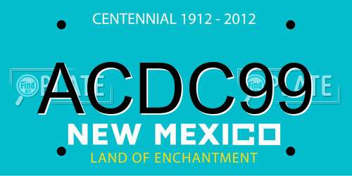 ACDC99 New Mexico License Plate
