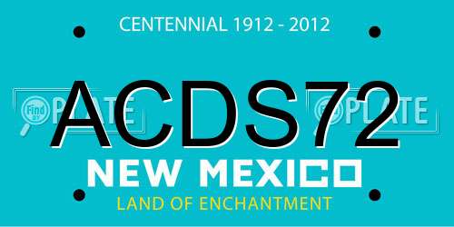ACDS72 New Mexico License Plate
